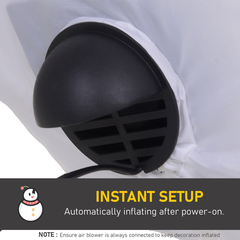 Easy setup with automatically inflating motor inflating Christmas display.  
