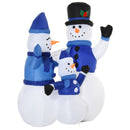 Father Mother and Child Snow Men Inflatable Christmas Display for Yards Outdoors