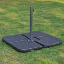 Umbrella Base Weights, 4pc Offset Cantilever Umbrella Base Weight Set, Fill with up to 60L Water or Sand - Black - Seasonal Overstock