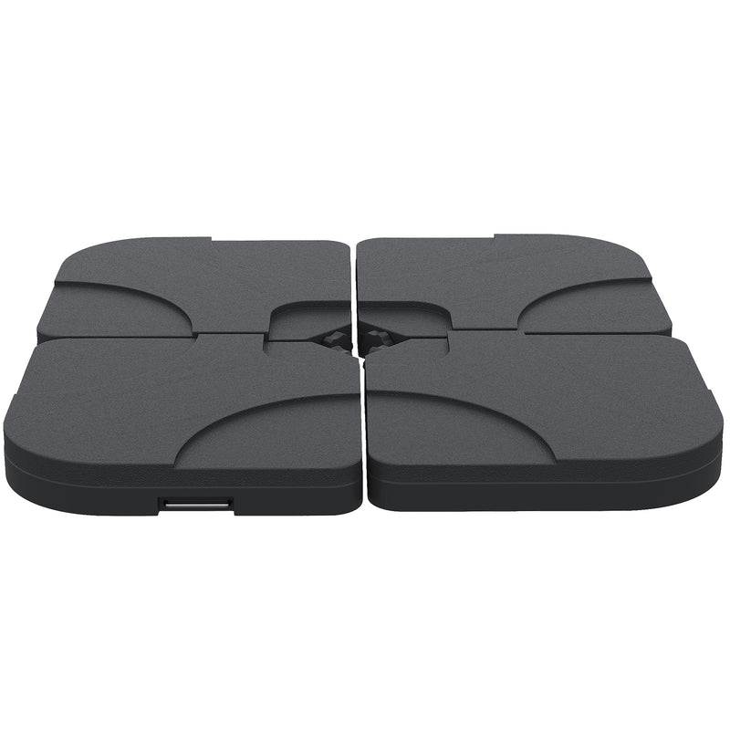Umbrella Base Weights, 4pc Offset Cantilever Umbrella Base Weight Set, Fill with up to 60L Water or Sand - Black - Seasonal Overstock