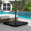 Umbrella Base Weights, 4pc Offset Cantilever Umbrella Base Weight Set, Fill with up to 60L Water or Sand - Black - Seasonal Overstock