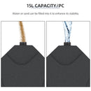 Umbrella Base Weights, 4pc Offset Cantilever Umbrella Base Weight Set, Fill with up to 60L Water or Sand - Black - Seasonal Overstock