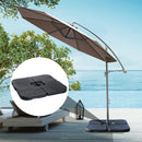 Umbrella Base Weights, 4pc Offset Cantilever Umbrella Base Weight Set, Fill with up to 60L Water or Sand - Black - Seasonal Overstock