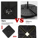 Umbrella Base Weights, 4pc Umbrella Stand Weighted Base with Water or Sand Fill Option - Black - Seasonal Overstock
