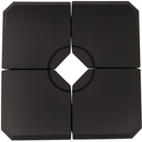 Umbrella Base Weights, 4pc Umbrella Stand Weighted Base with Water or Sand Fill Option - Black - Seasonal Overstock