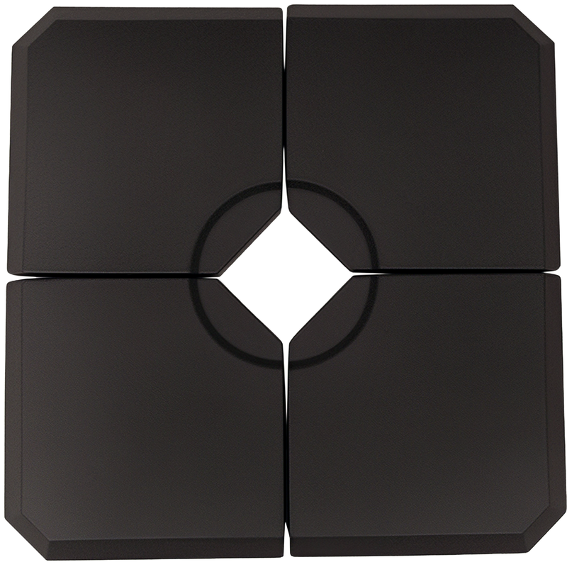 Umbrella Base Weights, 4pc Umbrella Stand Weighted Base with Water or Sand Fill Option - Black - Seasonal Overstock