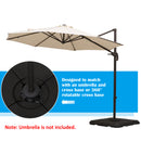 Umbrella Base Weights, 4pc Umbrella Stand Weighted Base with Water or Sand Fill Option - Black - Seasonal Overstock