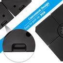 Umbrella Base Weights, 4pc Umbrella Stand Weighted Base with Water or Sand Fill Option - Black - Seasonal Overstock