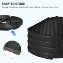 Umbrella Base Weights, 4pc Wicker Pattern Umbrella Cross Base Weight Set, Fill with 115 lbs Water or 150lbs Sand - Black - Seasonal Overstock