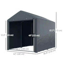 Portable Sheds, 5.2' x 7' Portable Outdoor Storage Shed with All-Season Waterproof Cover - Dark Grey - Seasonal Overstock