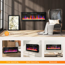 50" Thin Profile Electric Fireplace, 1500W Heater, Wall Mounted or Freestanding Type with Remote and Timer