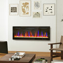50" Thin Profile Electric Fireplace, 1500W Heater, Wall Mounted or Freestanding Type with Remote and Timer