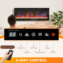 50" Thin Profile Electric Fireplace, 1500W Heater, Wall Mounted or Freestanding Type with Remote and Timer