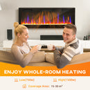 50" Thin Profile Electric Fireplace, 1500W Heater, Wall Mounted or Freestanding Type with Remote and Timer