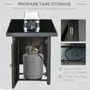 Genesis 50,000 BTU Propane Fire Table Coffee Brown Rattan with Glass Cover