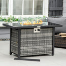 Genesis 50,000 BTU Propane Fire Table Mixed Grey Rattan with Glass Cover