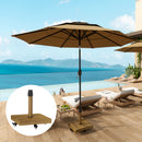 Umbrella Base Weights, 57lbs Rolling Umbrella Base for Patio Umbrellas in Natural Wood Colour - Seasonal Overstock