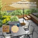 Umbrella Base Weights, 57lbs Rolling Umbrella Base for Patio Umbrellas in Natural Wood Colour - Seasonal Overstock