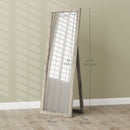 Mirrors, 58" x 20" Grey Wood Grain Floor Standing Mirror, Full Body Mirror for Bedroom - Seasonal Overstock