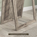 Mirrors, 58" x 20" Grey Wood Grain Floor Standing Mirror, Full Body Mirror for Bedroom - Seasonal Overstock