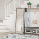 Mirrors, 58" x 20" Grey Wood Grain Floor Standing Mirror, Full Body Mirror for Bedroom - Seasonal Overstock