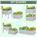 Planters, 31.5" x 15.75" Raised 2-Box Planter Flower Bed - Grey - Seasonal Overstock