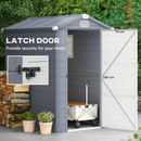 4.5' x 6' Resin Plastic Outdoor Storage Shed with Swing Door and Latch - Grey