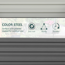 4' x 4' Raised Garden Bed Planter Box Galvanized Steel 12in Deep - Light Grey