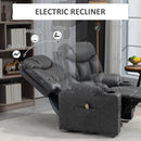 Lift Chairs, Braxton Bay Electric Lift Assist Recliner Chair with Cup Holders and Remote in Grey Faux Leather - Seasonal Overstock