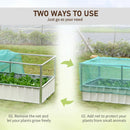Planters, 5.5' x 3' Galvanized Steel Raised Garden Bed with Removeable Mesh Netting Frame - Cream - Seasonal Overstock