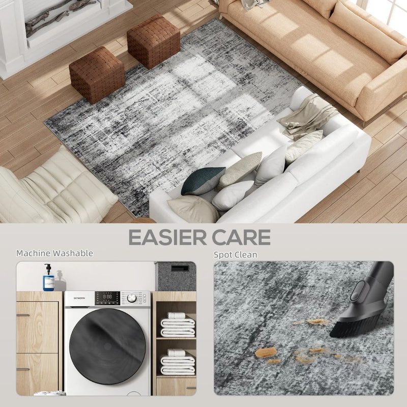 Area Rugs, Metro Skyline Modern Abstract Washable Area Rug by Sahara Design - Seasonal Overstock