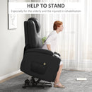 Lift Chairs, Harmond Grove Electric Lift Assist Recliner Chair with Cup Holders and Remote in Grey Faux Leather - Seasonal Overstock