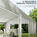 Canopy Tents, 20' x 40' Large White Canopy Tent with 12 Window Wall Panels, 2 Roll Up Door Panels - Seasonal Overstock