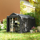 5' x 7.2' Portable Outdoor Bicycle Storage Shed with All-Season Waterproof Cover - Black