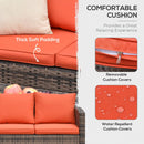 Patio Furniture, Cinder Valley 6pc Patio Set with Sofa, Loveseat, Chairs & Tables - Orange - Seasonal Overstock