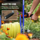 Gardening Accessories, Garden Hose Reel Cart with Wheels and Manual Winding Crank - Blue - Seasonal Overstock