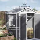 Storage Sheds, 6' x 4.5' Polypropylene Resin Plastic Outdoor Storage Shed with Lockable Double Doors, Floor - Grey - Seasonal Overstock
