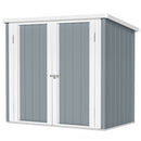 5x3 ft Small storage shed with gray doors and white trim on a white background
