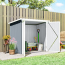 5x3ft Small garden shed with tools and plants in a backyard setting