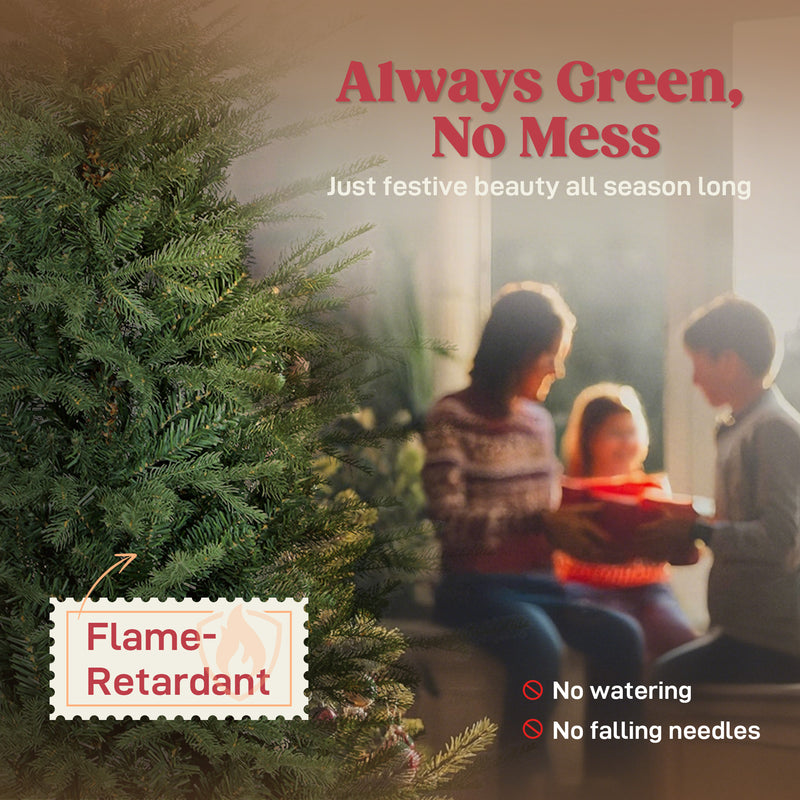 5ft Artificial Christmas Tree with Dense Ponderosa Fir Realistic Branches, Easy Assembly