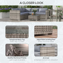 Manhattan Bay 4pc Outdoor Patio Corner Sectional Sofa with Table - Light Grey