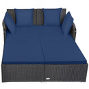Halton Outdoor Rattan Lounging Patio Sofa - Dark Blue