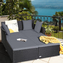Halton Outdoor Rattan Lounging Patio Sofa - Grey