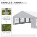 Canopy Tents, 23' x 39' Large White Canopy Tent with 12 Window Wall Panels, 2 Roll Up Door Panels - Seasonal Overstock