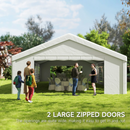 Canopy Tents, 20' x 40' Large White Canopy Tent with 12 Window Wall Panels, 2 Roll Up Door Panels - Seasonal Overstock