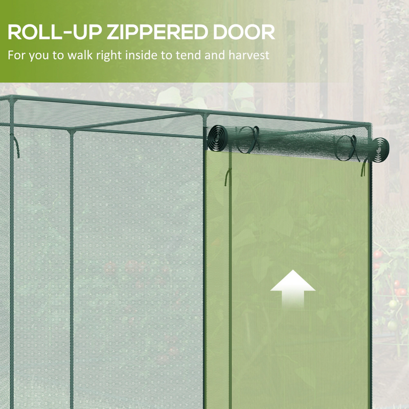 6.5' x 3.3' Mesh Garden Protection Cover with Zipper Door - Green