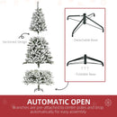 Christmas Trees, 7.5ft Artificial Flocked Pine Christmas Tree with Steel Base and 1300 Branches - Seasonal Overstock