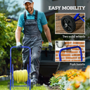 Gardening Accessories, Garden Hose Reel Cart with Wheels and Manual Winding Crank - Blue - Seasonal Overstock