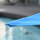 Patio Umbrellas, 6.5' x 10' Rectangular Patio Umbrella with Tilt and Hand Crank - Light Blue - Seasonal Overstock