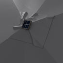 Patio Umbrellas, 6.5' x 10' Rectangular Tilting Patio Umbrella, Solar LED Lights & Hand Crank - Dark Grey - Seasonal Overstock